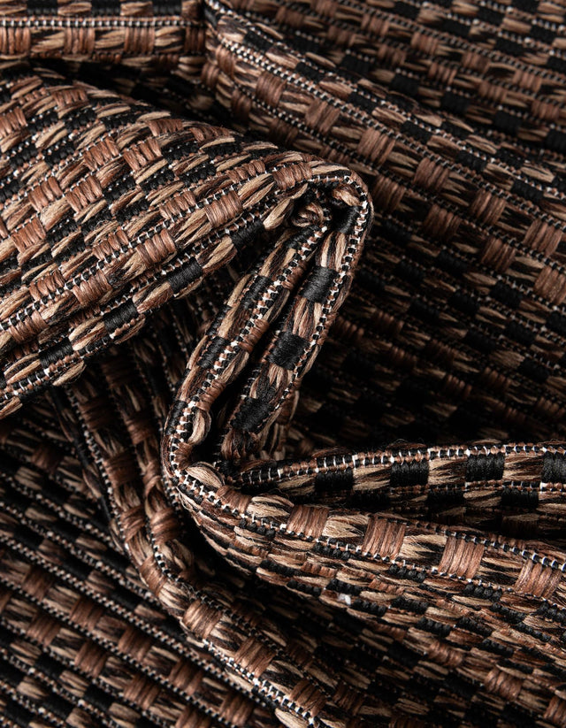 Brown 7' 1 x 10' Outdoor Border Rectangle Rug
