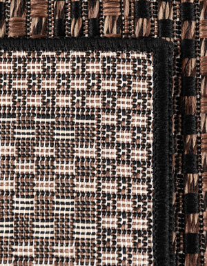 Brown 8' x 11' 4 Outdoor Border Rectangle Area Rug Weather Resistant for Patio, Deck, Terrace, Balcony, Porch 100% Polypropylene Classic Bordered Carpet for Sale at Rug Engine