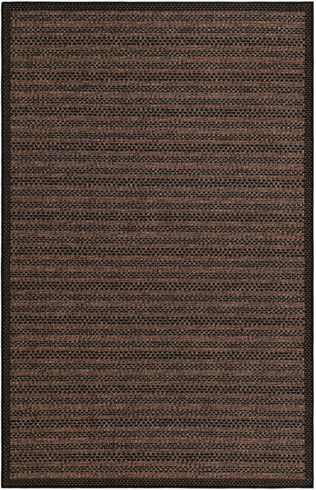 Brown 5' 3 x 8' Outdoor Border Rectangle Rug