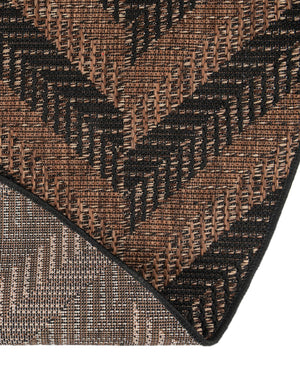Brown 6' 1 x 6' 1 Outdoor Modern Round Area Rug Weather Resistant for Patio, Deck, Terrace, Balcony, Porch 100% Polypropylene Modern Outside Carpet for Sale at Rug Engine