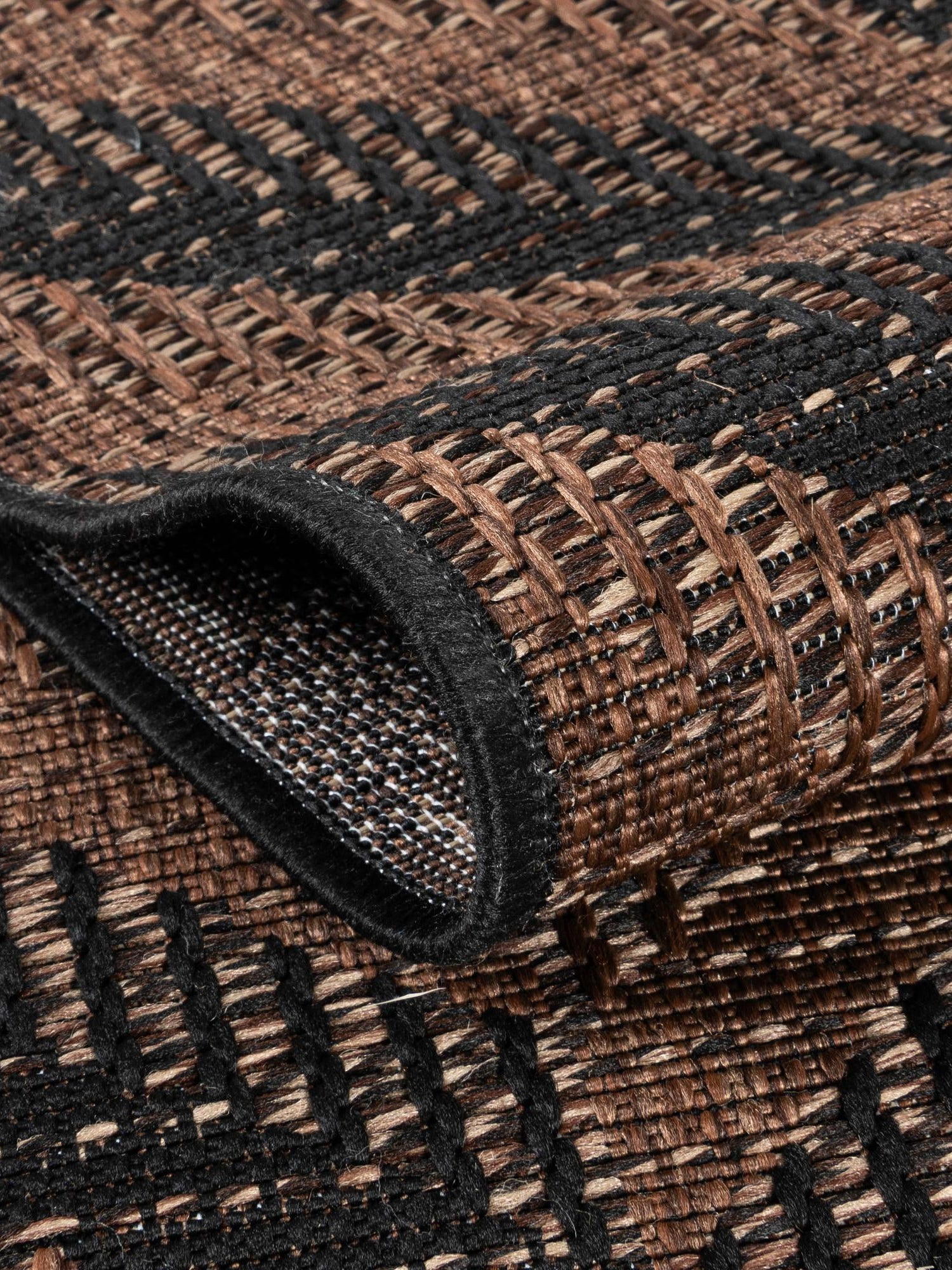 Brown 8' x 11' 4 Outdoor Modern Rectangle Area Rug Weather Resistant for Patio, Deck, Terrace, Balcony, Porch 100% Polypropylene Modern Outside Carpet for Sale at Rug Engine