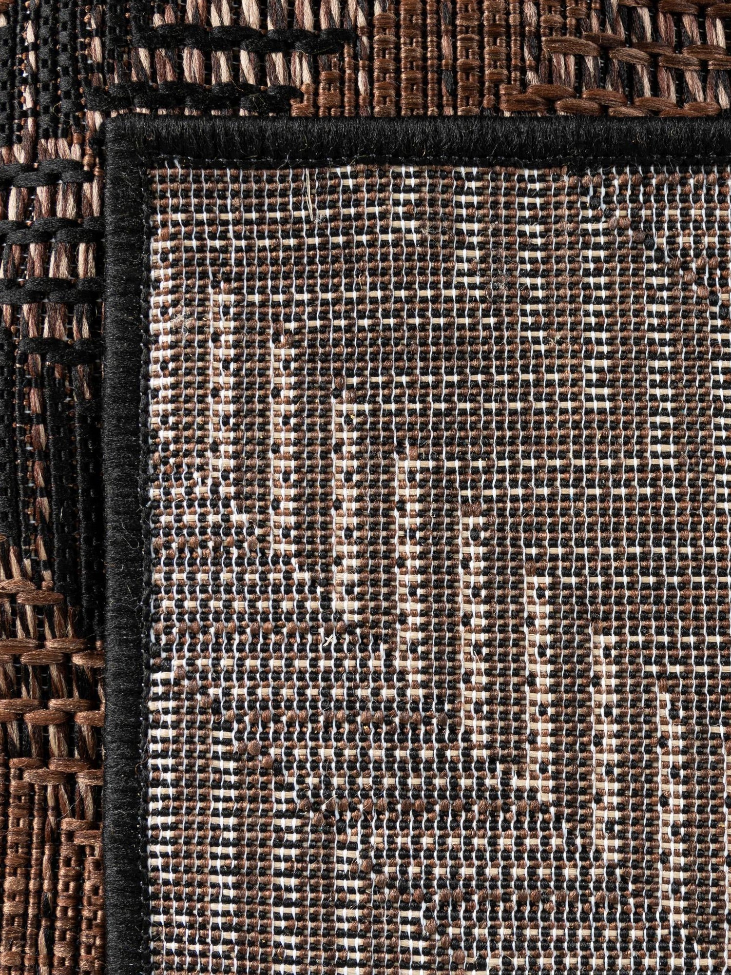 Brown 4' 1 x 6' 1 Outdoor Modern Rectangle Area Rug Weather Resistant for Patio, Deck, Terrace, Balcony, Porch 100% Polypropylene Modern Outside Carpet for Sale at Rug Engine