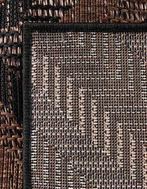 Brown 4' 1 x 6' 1 Outdoor Modern Rectangle Area Rug Weather Resistant for Patio, Deck, Terrace, Balcony, Porch 100% Polypropylene Modern Outside Carpet for Sale at Rug Engine