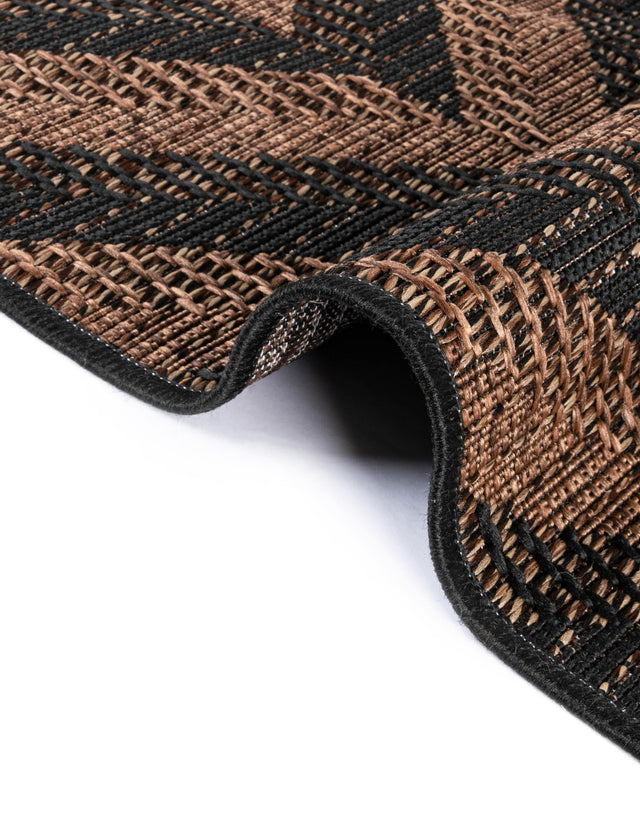 Brown 4' 1 x 6' 1 Outdoor Modern Rectangle Area Rug Weather Resistant for Patio, Deck, Terrace, Balcony, Porch 100% Polypropylene Modern Outside Carpet for Sale at Rug Engine