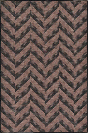 Brown 5' 3 x 8' Outdoor Modern Rectangle Rug
