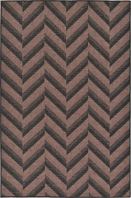 Brown 5' 3 x 8' Outdoor Modern Rectangle Rug