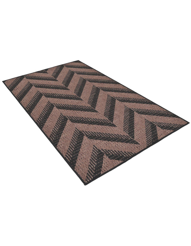 Brown 3' 3 x 5' 1 Outdoor Modern Rectangle Area Rug Weather Resistant for Patio, Deck, Terrace, Balcony, Porch 100% Polypropylene Modern Outside Carpet for Sale at Rug Engine