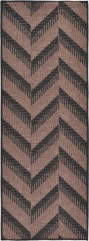 Brown 2' 2 x 6' Outdoor Modern Runner Area Rug Weather Resistant for Patio, Deck, Terrace, Balcony, Porch 100% Polypropylene Modern Outside Carpet for Sale at Rug Engine