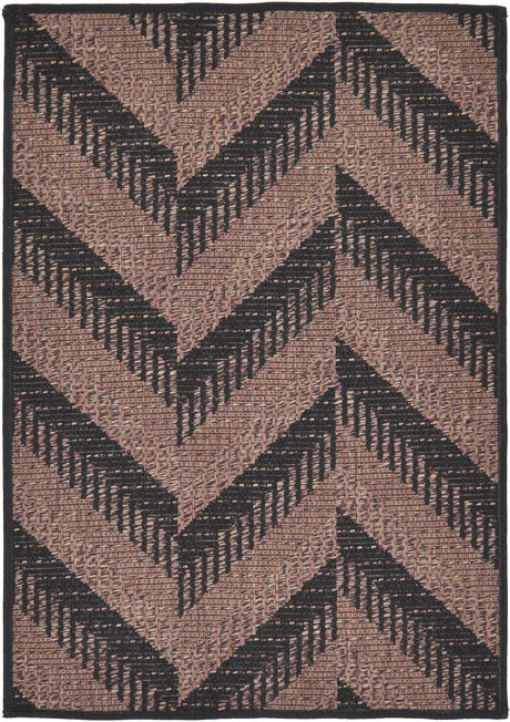 Brown 2' 2 x 3' Outdoor Modern Rectangle Area Rug Weather Resistant for Patio, Deck, Terrace, Balcony, Porch