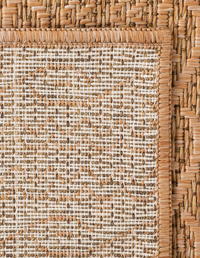 Light Brown 6' 1 x 6' 1 Outdoor Modern Square Area Rug Weather Resistant for Patio, Deck, Terrace, Balcony, Porch