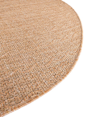 Light Brown 6' x 6' Outdoor Modern Round Area Rug Weather Resistant for Patio, Deck, Terrace, Balcony, Porch 100% Polypropylene Modern Outside Carpet for Sale at Rug Engine