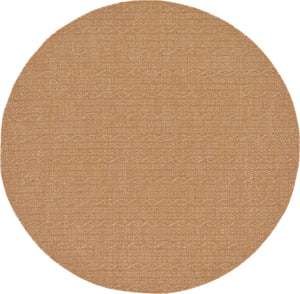 Light Brown 6' x 6' Outdoor Modern Round Area Rug Weather Resistant for Patio, Deck, Terrace, Balcony, Porch 100% Polypropylene Modern Outside Carpet for Sale at Rug Engine