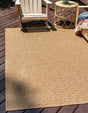 Light Brown 6' 1 x 9' Outdoor Modern Rectangle Area Rug Weather Resistant for Patio, Deck, Terrace, Balcony, Porch 100% Polypropylene Modern Outside Carpet for Sale at Rug Engine