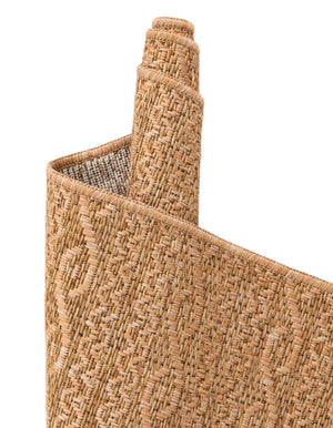 Light Brown 5' 3 x 8' Outdoor Modern Rectangle Area Rug Weather Resistant for Patio, Deck, Terrace, Balcony, Porch 100% Polypropylene Modern Outside Carpet for Sale at Rug Engine