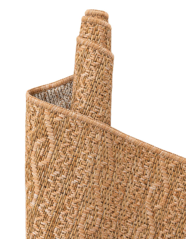 Light Brown 5' 3 x 8' Outdoor Modern Rectangle Area Rug Weather Resistant for Patio, Deck, Terrace, Balcony, Porch 100% Polypropylene Modern Outside Carpet for Sale at Rug Engine