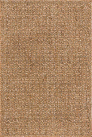 Light Brown 5' 3 x 8' Outdoor Modern Rectangle Area Rug Weather Resistant for Patio, Deck, Terrace, Balcony, Porch 100% Polypropylene Modern Outside Carpet for Sale at Rug Engine