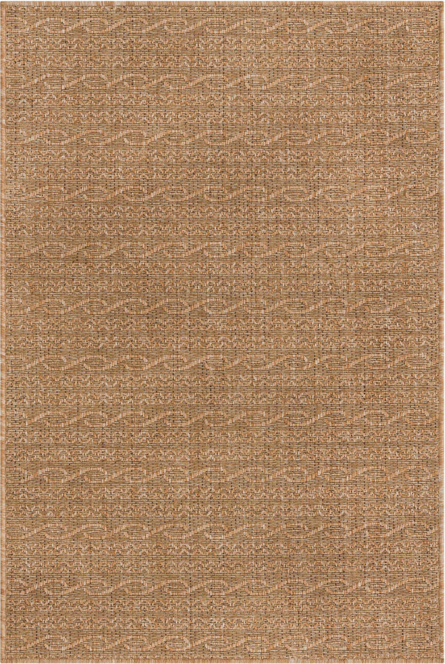 Light Brown 5' 3 x 8' Outdoor Modern Rectangle Area Rug Weather Resistant for Patio, Deck, Terrace, Balcony, Porch 100% Polypropylene Modern Outside Carpet for Sale at Rug Engine