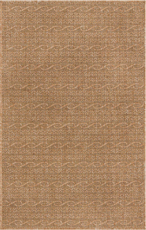 Light Brown 3' 3 x 5' 1 Outdoor Modern Rectangle Area Rug Weather Resistant for Patio, Deck, Terrace, Balcony, Porch 100% Polypropylene Modern Outside Carpet for Sale at Rug Engine