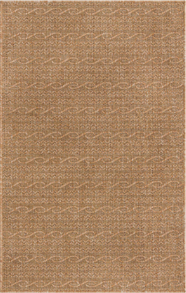 Light Brown 3' 3 x 5' 1 Outdoor Modern Rectangle Area Rug Weather Resistant for Patio, Deck, Terrace, Balcony, Porch 100% Polypropylene Modern Outside Carpet for Sale at Rug Engine