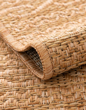 Light Brown 2' 2 x 6' 1 Outdoor Modern Runner Area Rug Weather Resistant for Patio, Deck, Terrace, Balcony, Porch 100% Polypropylene Modern Outside Carpet for Sale at Rug Engine