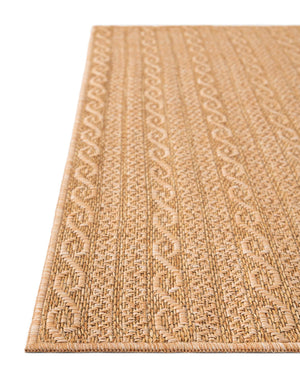 Light Brown 2' 2 x 6' 1 Outdoor Modern Runner Area Rug Weather Resistant for Patio, Deck, Terrace, Balcony, Porch 100% Polypropylene Modern Outside Carpet for Sale at Rug Engine
