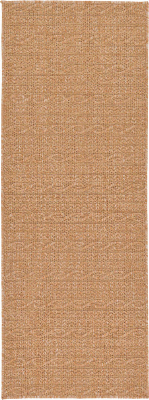 Light Brown 2' 2 x 6' 1 Outdoor Modern Runner Area Rug Weather Resistant for Patio, Deck, Terrace, Balcony, Porch 100% Polypropylene Modern Outside Carpet for Sale at Rug Engine