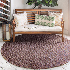 Brown 6' 1 x 6' 1 Outdoor Modern Round Area Rug Weather Resistant for Patio, Deck, Terrace, Balcony, Porch 100% Polypropylene Modern Outside Carpet for Sale at Rug Engine