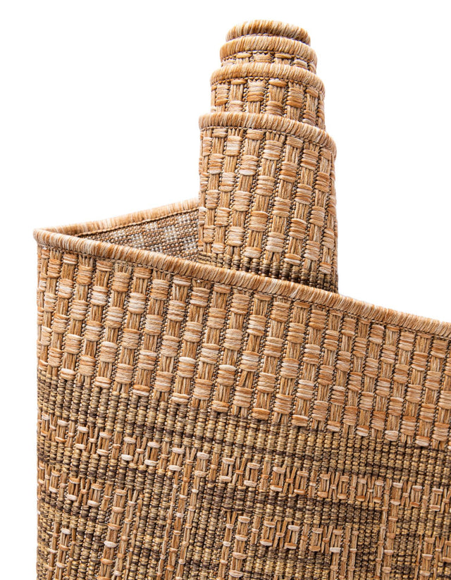 Light Brown 6' 1 x 6' 1 Outdoor Border Square Area Rug Weather Resistant for Patio, Deck, Terrace, Balcony, Porch 100% Polypropylene Classic Bordered Carpet for Sale at Rug Engine