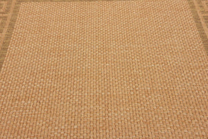 Light Brown 6' 1 x 6' 1 Outdoor Border Square Area Rug Weather Resistant for Patio, Deck, Terrace, Balcony, Porch 100% Polypropylene Classic Bordered Carpet for Sale at Rug Engine