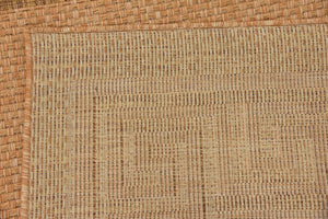 Light Brown 6' 1 x 6' 1 Outdoor Border Square Area Rug Weather Resistant for Patio, Deck, Terrace, Balcony, Porch 100% Polypropylene Classic Bordered Carpet for Sale at Rug Engine