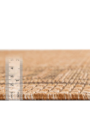 Light Brown 3' 3 x 5' 1 Outdoor Border Rectangle Rug