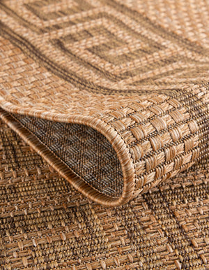 Light Brown 7' 1 x 9' 7 Outdoor Border Rectangle Area Rug Weather Resistant for Patio, Deck, Terrace, Balcony, Porch 100% Polypropylene Classic Bordered Carpet for Sale at Rug Engine
