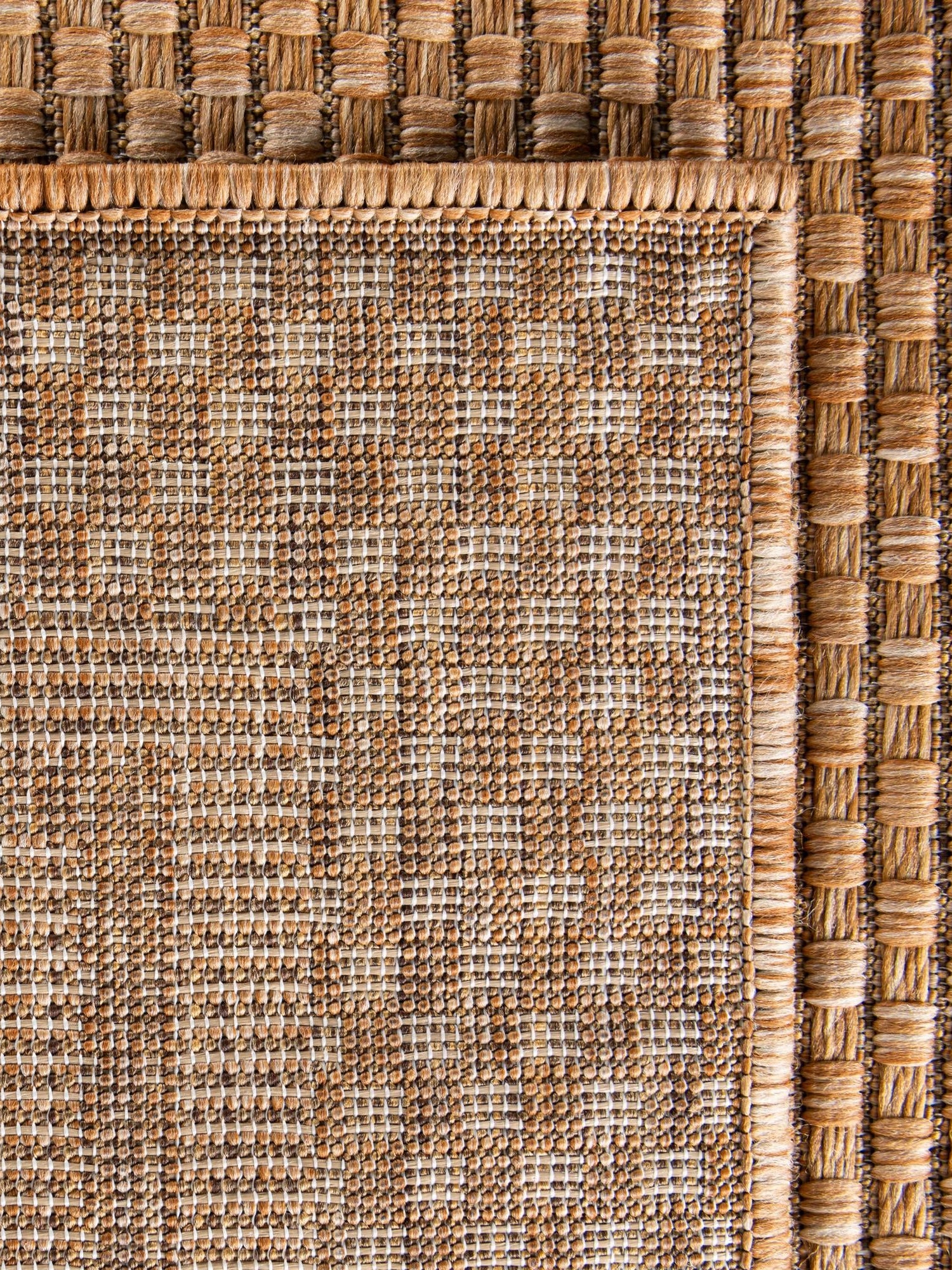 Light Brown 5' 3 x 8' Outdoor Border Rectangle Area Rug Weather Resistant for Patio, Deck, Terrace, Balcony, Porch 100% Polypropylene Classic Bordered Carpet for Sale at Rug Engine
