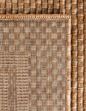 Light Brown 5' 3 x 8' Outdoor Border Rectangle Area Rug Weather Resistant for Patio, Deck, Terrace, Balcony, Porch 100% Polypropylene Classic Bordered Carpet for Sale at Rug Engine