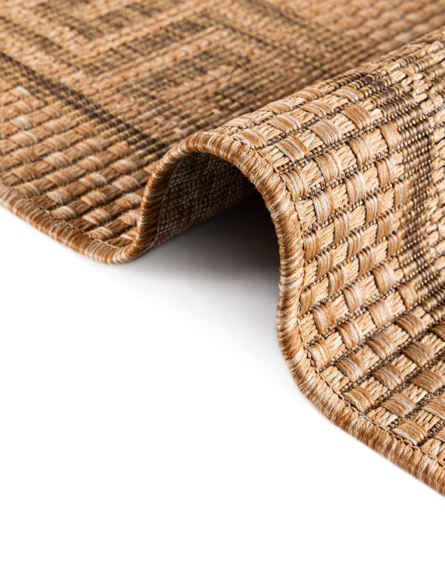 Light Brown 7' 1 x 9' 7 Outdoor Border Rectangle Area Rug Weather Resistant for Patio, Deck, Terrace, Balcony, Porch 100% Polypropylene Classic Bordered Carpet for Sale at Rug Engine