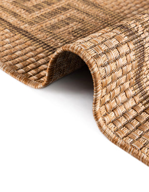 Light Brown 5' 3 x 8' Outdoor Border Rectangle Area Rug Weather Resistant for Patio, Deck, Terrace, Balcony, Porch 100% Polypropylene Classic Bordered Carpet for Sale at Rug Engine