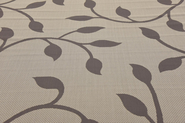 Gray 7' 1 x 10' Outdoor Botanical Rectangle Area Rug Weather Resistant for Patio, Deck, Terrace, Balcony, Porch Polypropylene Garden Floral Tropical Carpet for Sale at Rug Engine