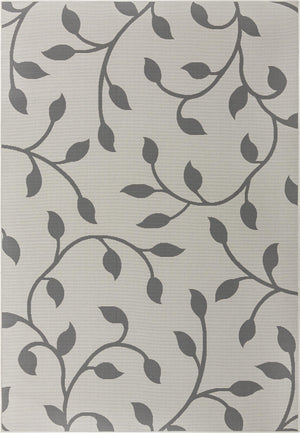 Gray 7' 1 x 10' Outdoor Botanical Rectangle Area Rug Weather Resistant for Patio, Deck, Terrace, Balcony, Porch Polypropylene Garden Floral Tropical Carpet for Sale at Rug Engine