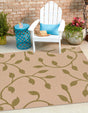 Beige 6' 1 x 6' 1 Outdoor Botanical Square Rug