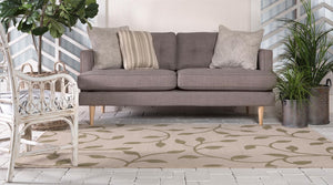 Beige 5' 3 x 8' Outdoor Botanical Rectangle Area Rug Weather Resistant for Patio, Deck, Terrace, Balcony, Porch Polypropylene Garden Floral Tropical Carpet for Sale at Rug Engine