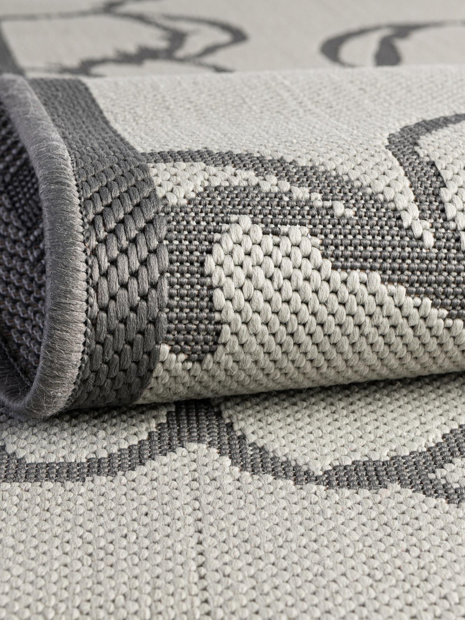 Gray 5' 3 x 8' Outdoor Botanical Rectangle Area Rug Weather Resistant for Patio, Deck, Terrace, Balcony, Porch Polypropylene Garden Floral Tropical Carpet for Sale at Rug Engine