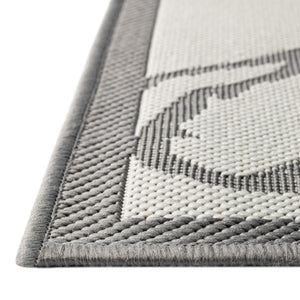Gray 7' 1 x 10' Outdoor Botanical Rectangle Area Rug Weather Resistant for Patio, Deck, Terrace, Balcony, Porch Polypropylene Garden Floral Tropical Carpet for Sale at Rug Engine
