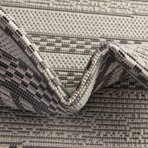 Gray 6' 1 x 6' 1 Outdoor Border Square Area Rug Weather Resistant for Patio, Deck, Terrace, Balcony, Porch 100% Polypropylene Classic Bordered Carpet for Sale at Rug Engine