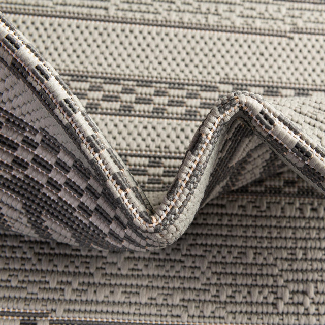 Gray 6' 1 x 6' 1 Outdoor Border Square Area Rug Weather Resistant for Patio, Deck, Terrace, Balcony, Porch 100% Polypropylene Classic Bordered Carpet for Sale at Rug Engine