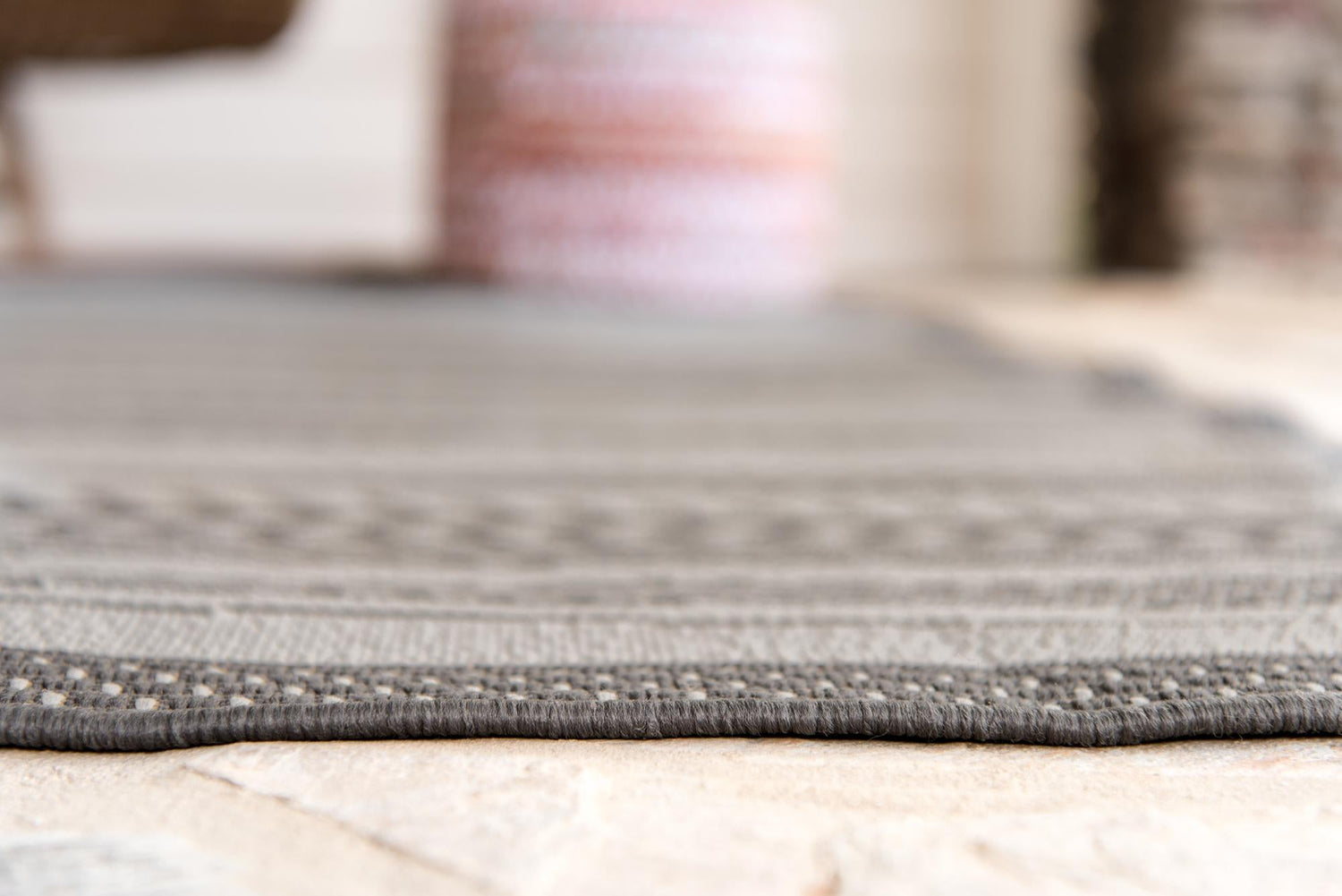 Gray 8' x 11' 4 Outdoor Border Rectangle Area Rug Weather Resistant for Patio, Deck, Terrace, Balcony, Porch 100% Polypropylene Classic Bordered Carpet for Sale at Rug Engine