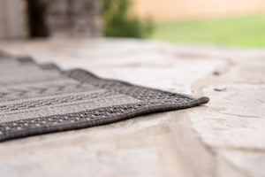 Gray 5' 3 x 8' Outdoor Border Rectangle Area Rug Weather Resistant for Patio, Deck, Terrace, Balcony, Porch 100% Polypropylene Classic Bordered Carpet for Sale at Rug Engine