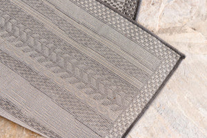 Gray 2' 2 x 3' 1 Outdoor Border Rectangle Rug