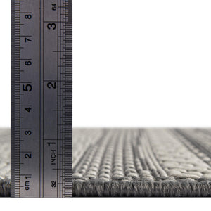 Gray 7' 1 x 10' Outdoor Border Rectangle Area Rug Weather Resistant for Patio, Deck, Terrace, Balcony, Porch 100% Polypropylene Classic Bordered Carpet for Sale at Rug Engine