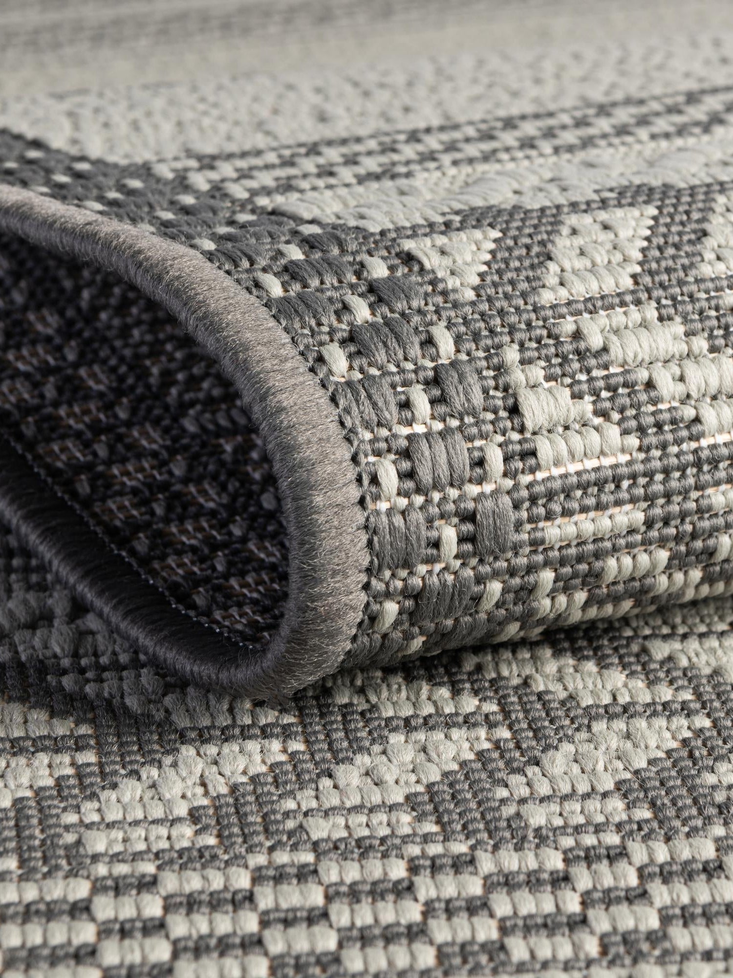Gray 8' x 11' 4 Outdoor Border Rectangle Area Rug Weather Resistant for Patio, Deck, Terrace, Balcony, Porch 100% Polypropylene Classic Bordered Carpet for Sale at Rug Engine