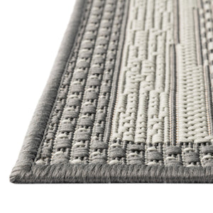 Gray 3' 3 x 5' 1 Outdoor Border Rectangle Area Rug Weather Resistant for Patio, Deck, Terrace, Balcony, Porch 100% Polypropylene Classic Bordered Carpet for Sale at Rug Engine